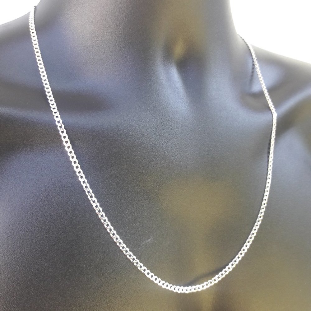 Italian Sterling 925 Silver Cuban Curb Chain Various Lengths